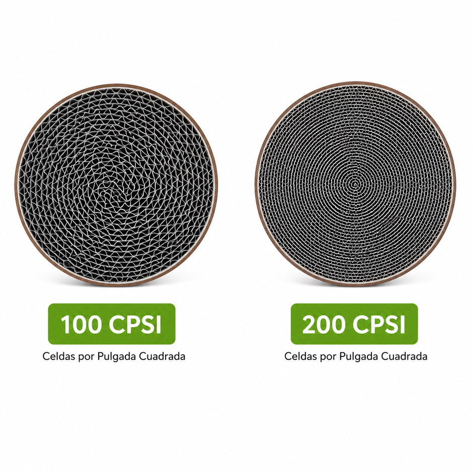 Catalizador Deportivo Universal 63,5 mm (2.5”) | Euro 3, Euro 4 y Euro 5 | 100 / 200 CPSI