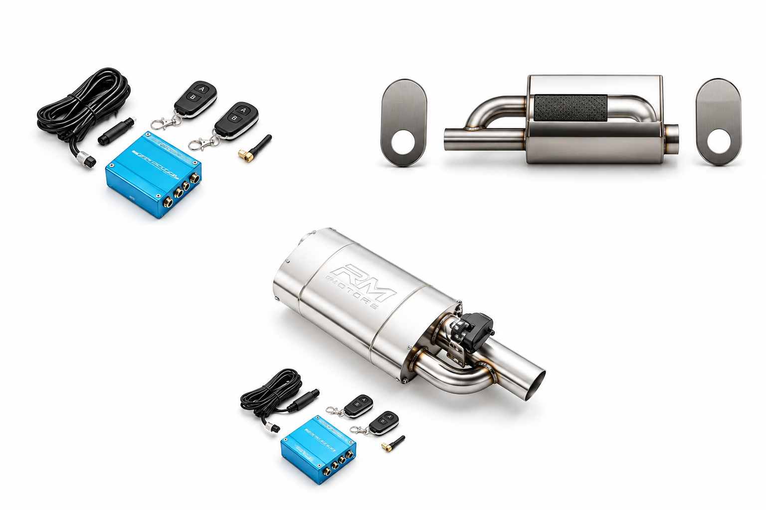 Silencioso Deportivo de Acero Inoxidable con Válvula Eléctrica Universal