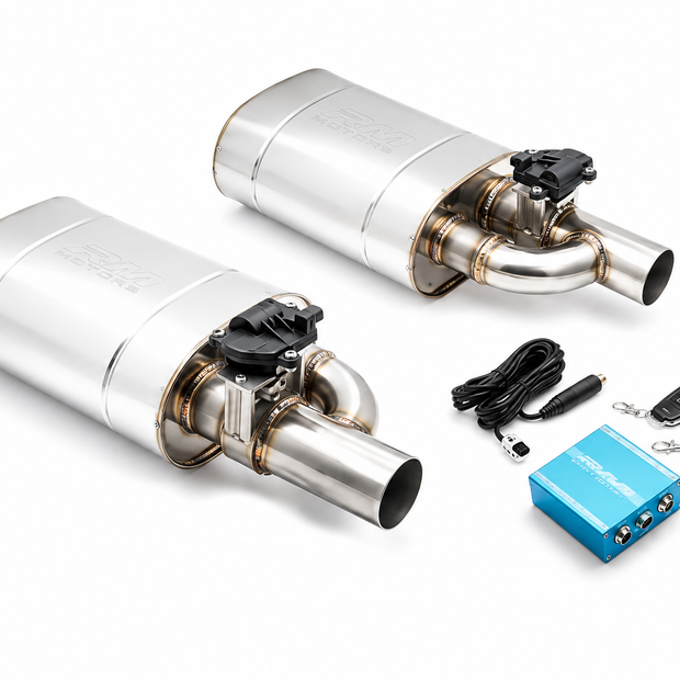 Kit de 2 Silenciosos Deportivos con Válvula Eléctrica | Acero Inoxidable 304 | Universal